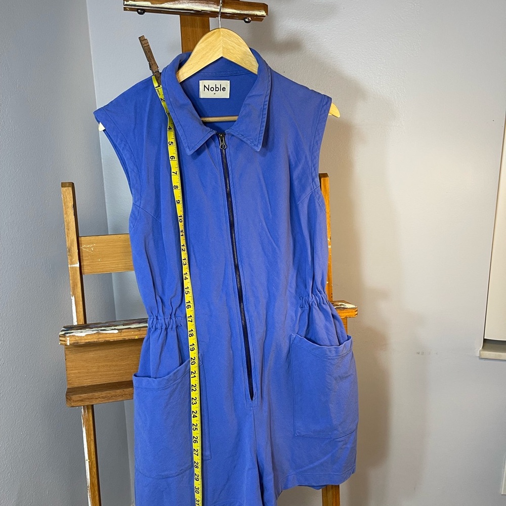Noble Brand Tank Suit - M - Sleeveless BLUE (see pics) Zip-Up Jumpsuit